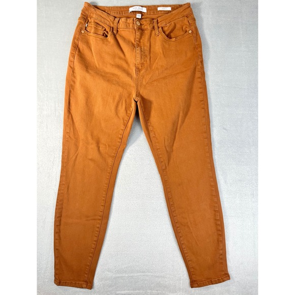 Judy Blue Denim - Judy Blue Slim Fit Jeans Womens 15/32 Orange Excellent High Rise Colored Denim